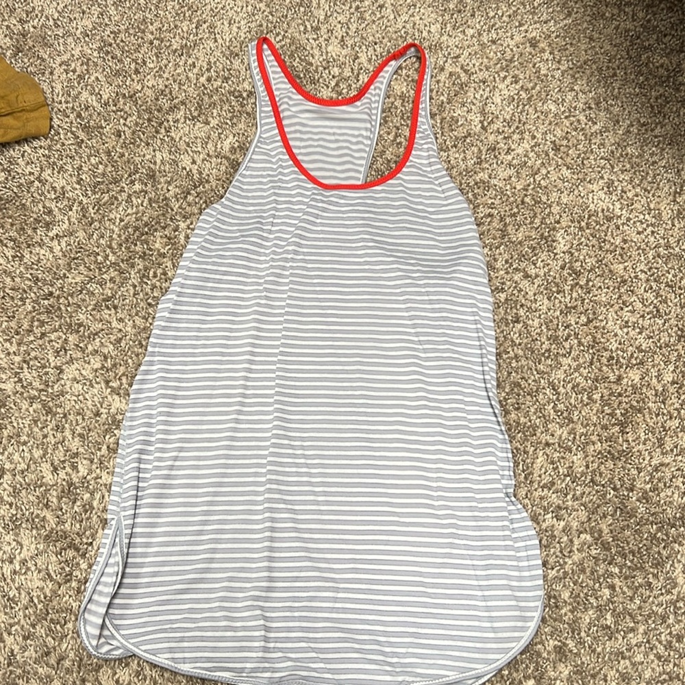 Grey striped Lululemon tank top small